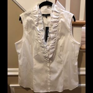 Lafayette 148 NWT white sleeveless blouse